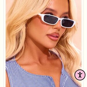 White Rectangular Sunglasses